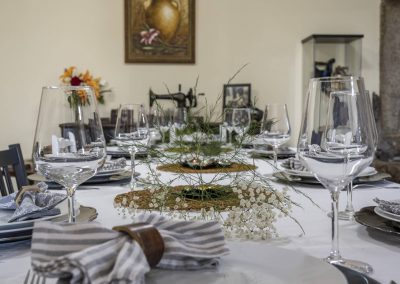 Salón comedor de hasta 10 comensales en la Casa rural A Canteira